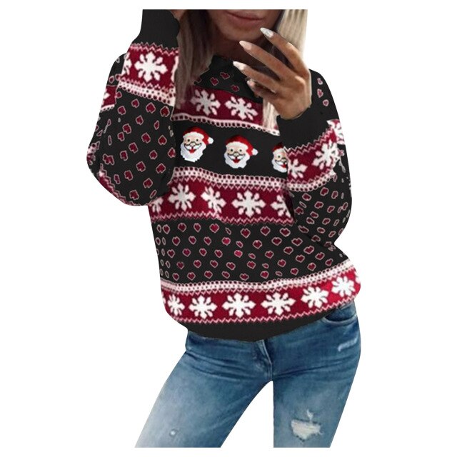 Cozy Womens Christmas Jumper Soft Oversized Sweater - Luxicro