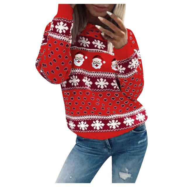 Cozy Womens Christmas Jumper Soft Oversized Sweater