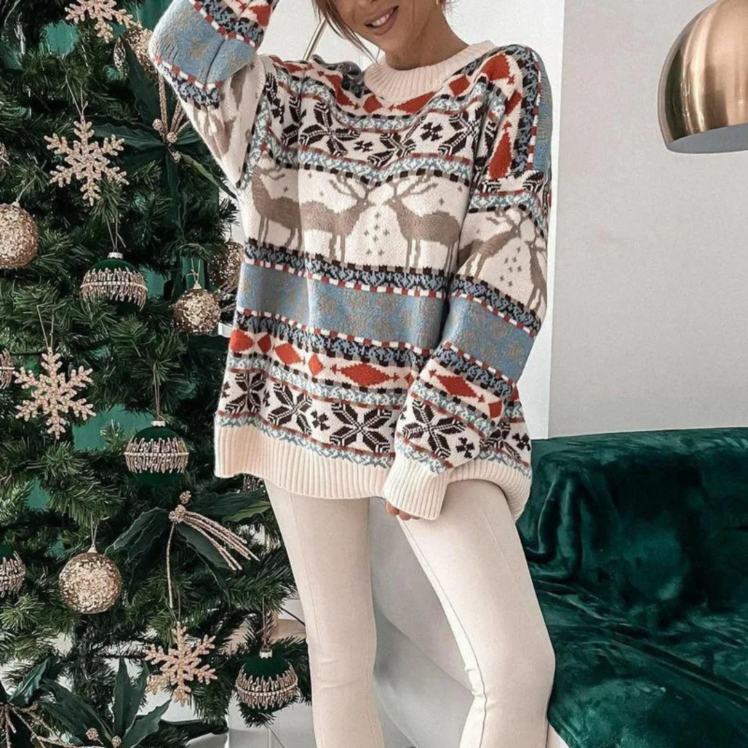 Cozy Large Holiday Sweatshirt Soft Knit