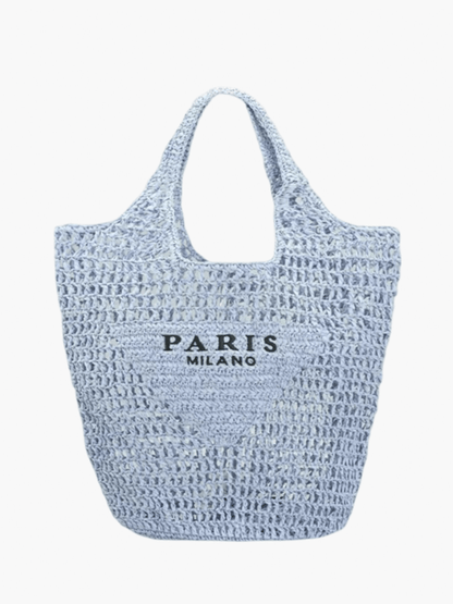 Natural Woven Tote Beach Bag Boho Chic Style