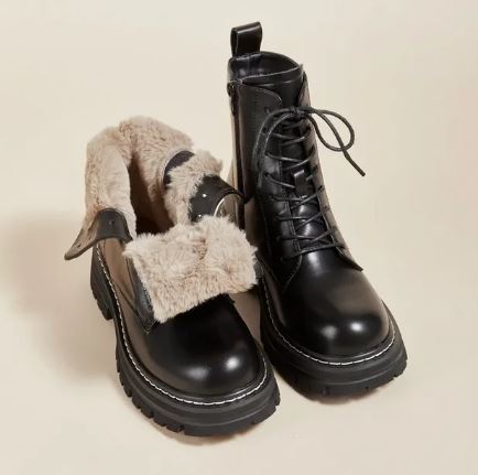 Insulated Warm Leather Combat Boots - Luxicro