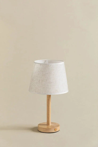 Small Portable Wooden Table Lamp