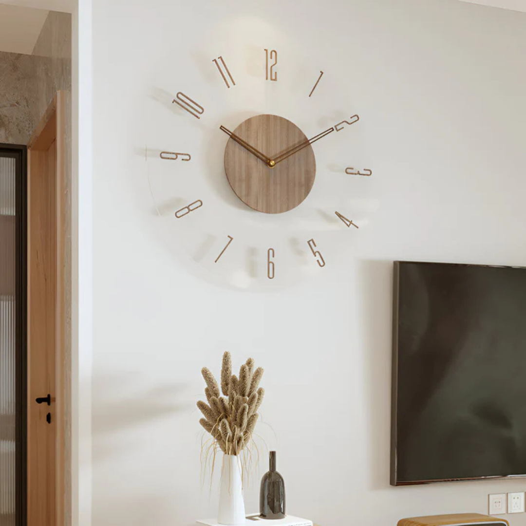 Silent Natural Modern Wall Clock