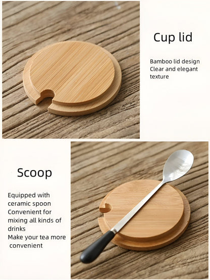 Natural Handle Porcelain Coffee Cup