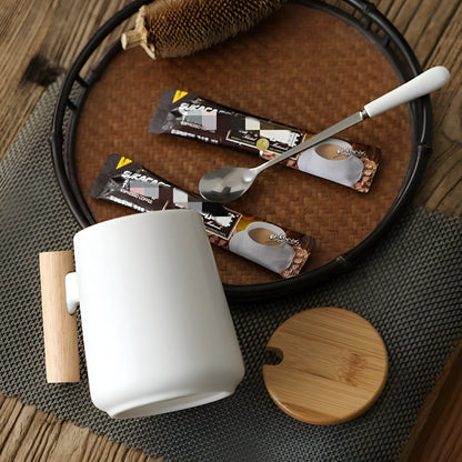 Natural Handle Porcelain Coffee Cup