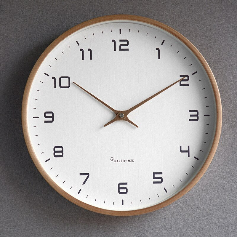 Rustic Wood Scandinavian Wall Clock