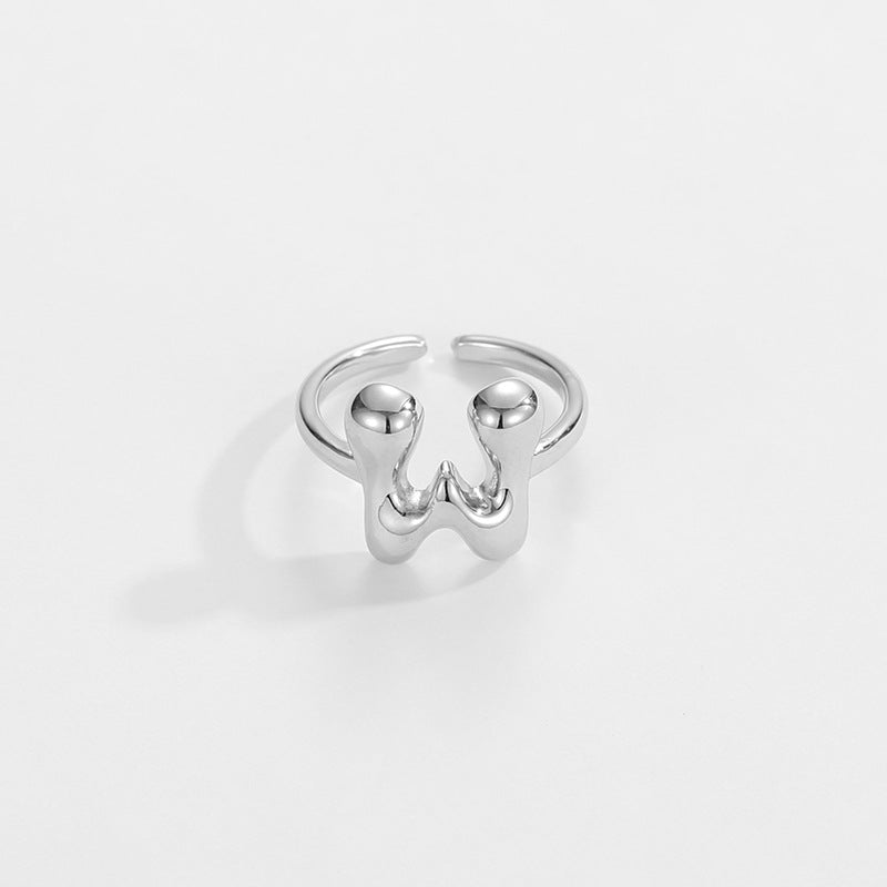 Stylish Monogram Letter Ring