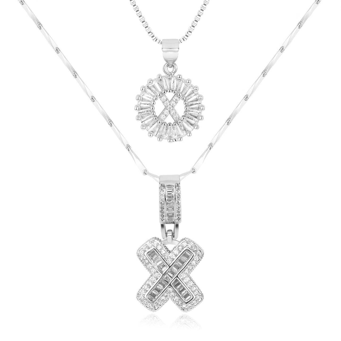 Custom 14k Gold Letter Diamond Necklaces