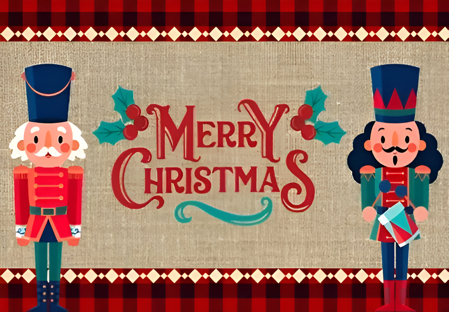 Cozy Holiday Door Mat with Festive Nutcracker Pattern