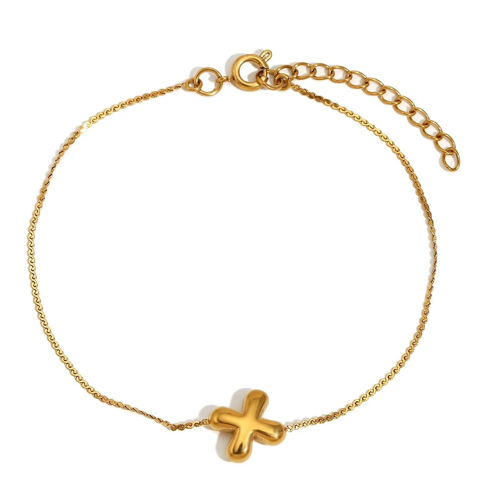 Dainty Personalized Letter Charm Bangle