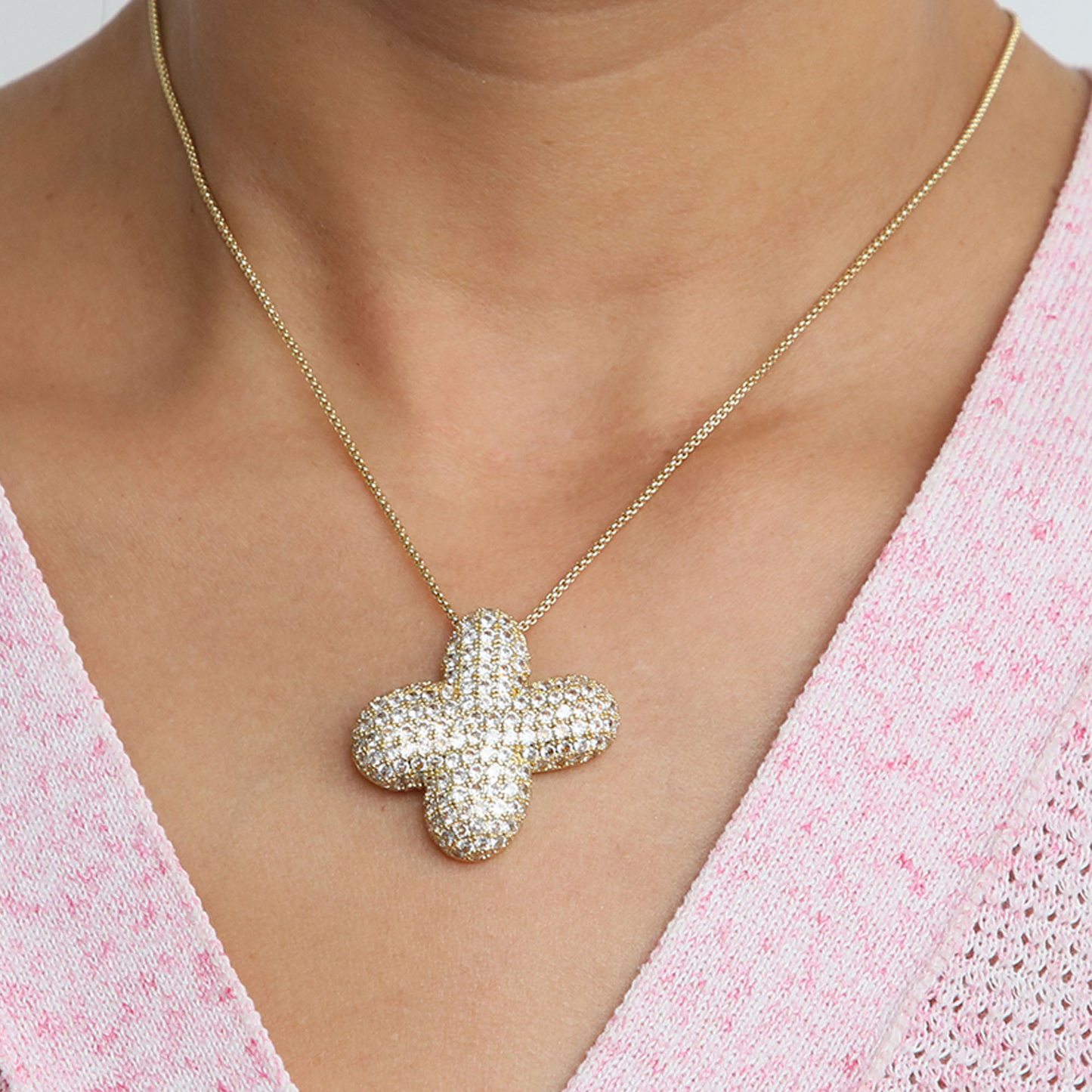 Big Letter Sparkle Initial Necklaces
