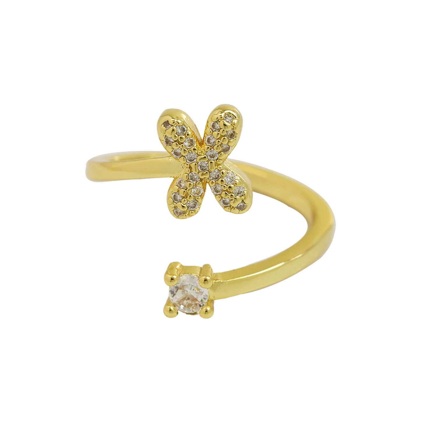 Elegant Glitter Initial Diamond Ring
