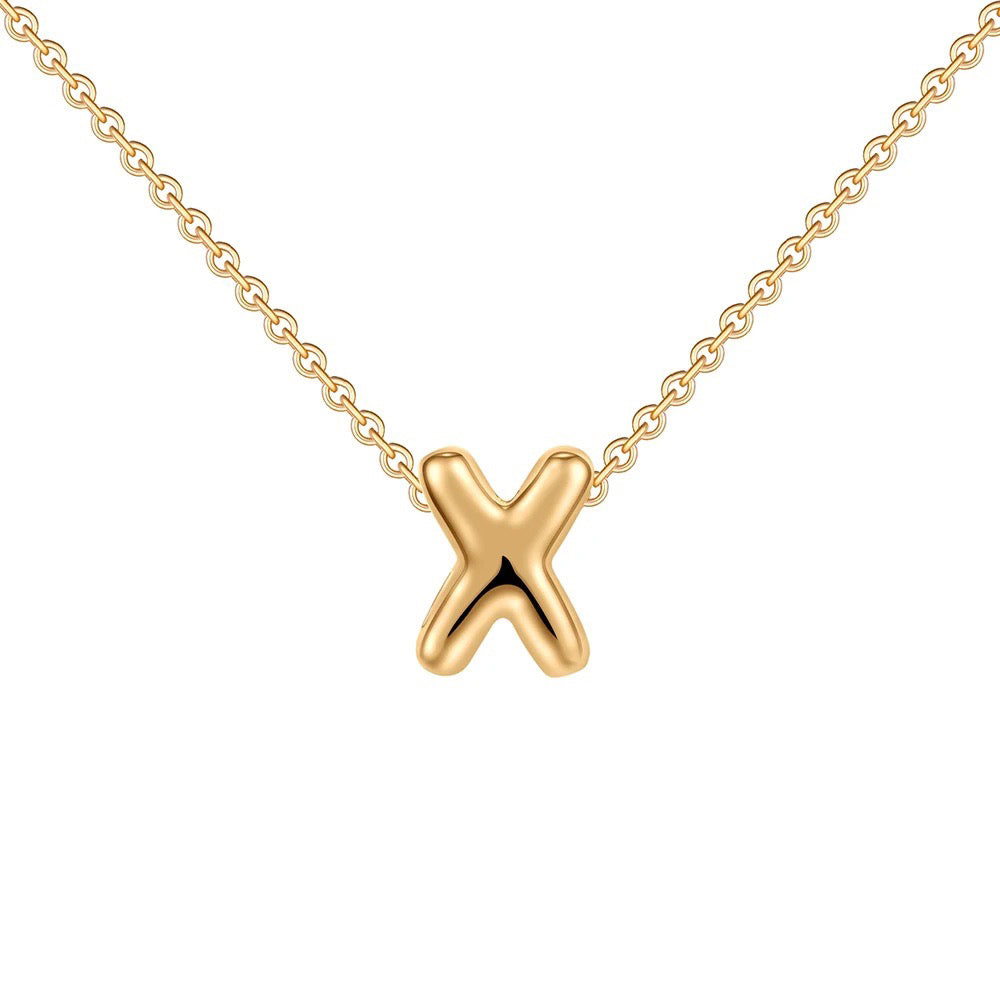 Dainty Engraved Letter Pendant Necklace