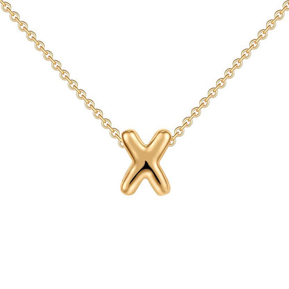 Dainty Engraved Letter Pendant Necklace