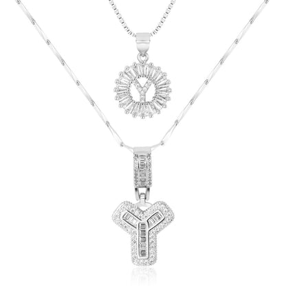 Fine 14k Gold Initial Diamond Pendant Necklace
