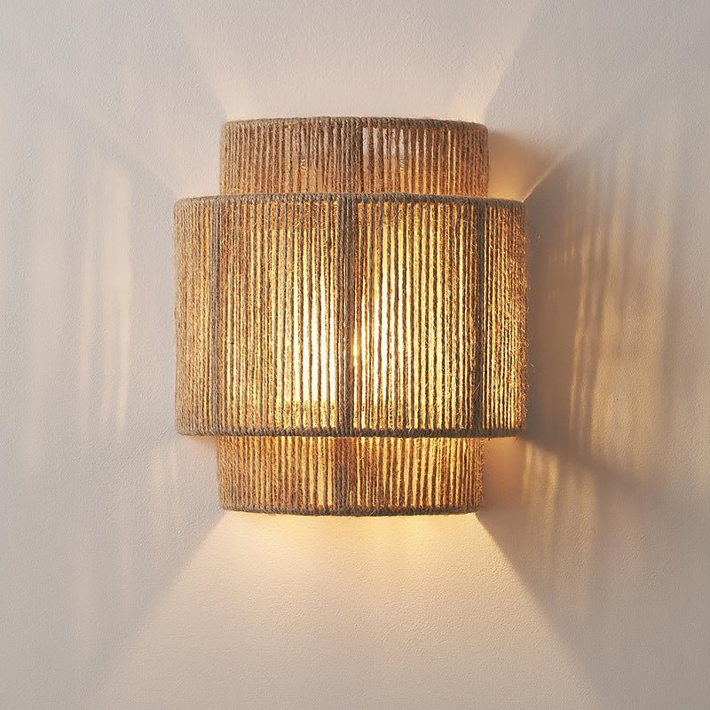 Natural Fiber Modern Desk Light Lamp