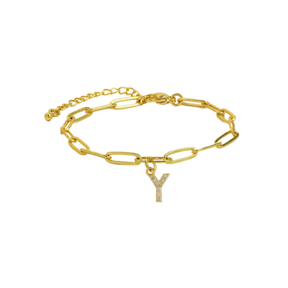 Dainty Monogram Paperclip Chain Bracelet