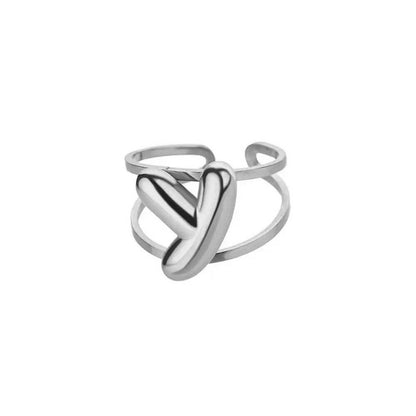 Customizable Initial Open Circle Ring