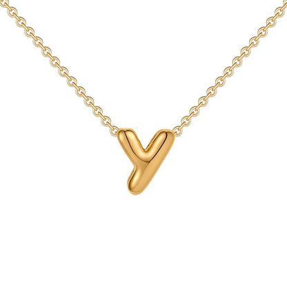 Dainty Engraved Letter Pendant Necklace