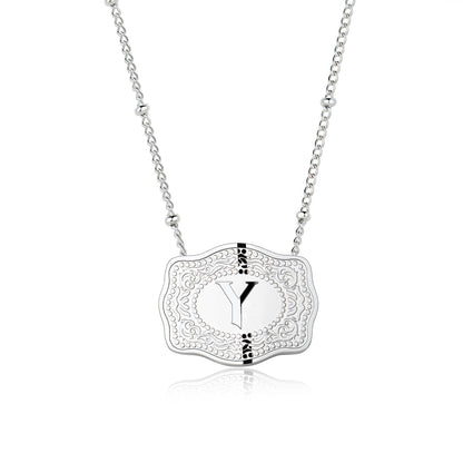 Dainty Monogram Pendant Necklace With Charm