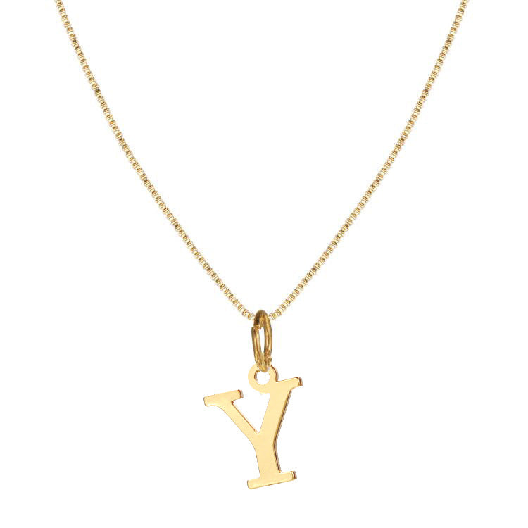 Classic 14k Gold Monogram Pendant Necklace