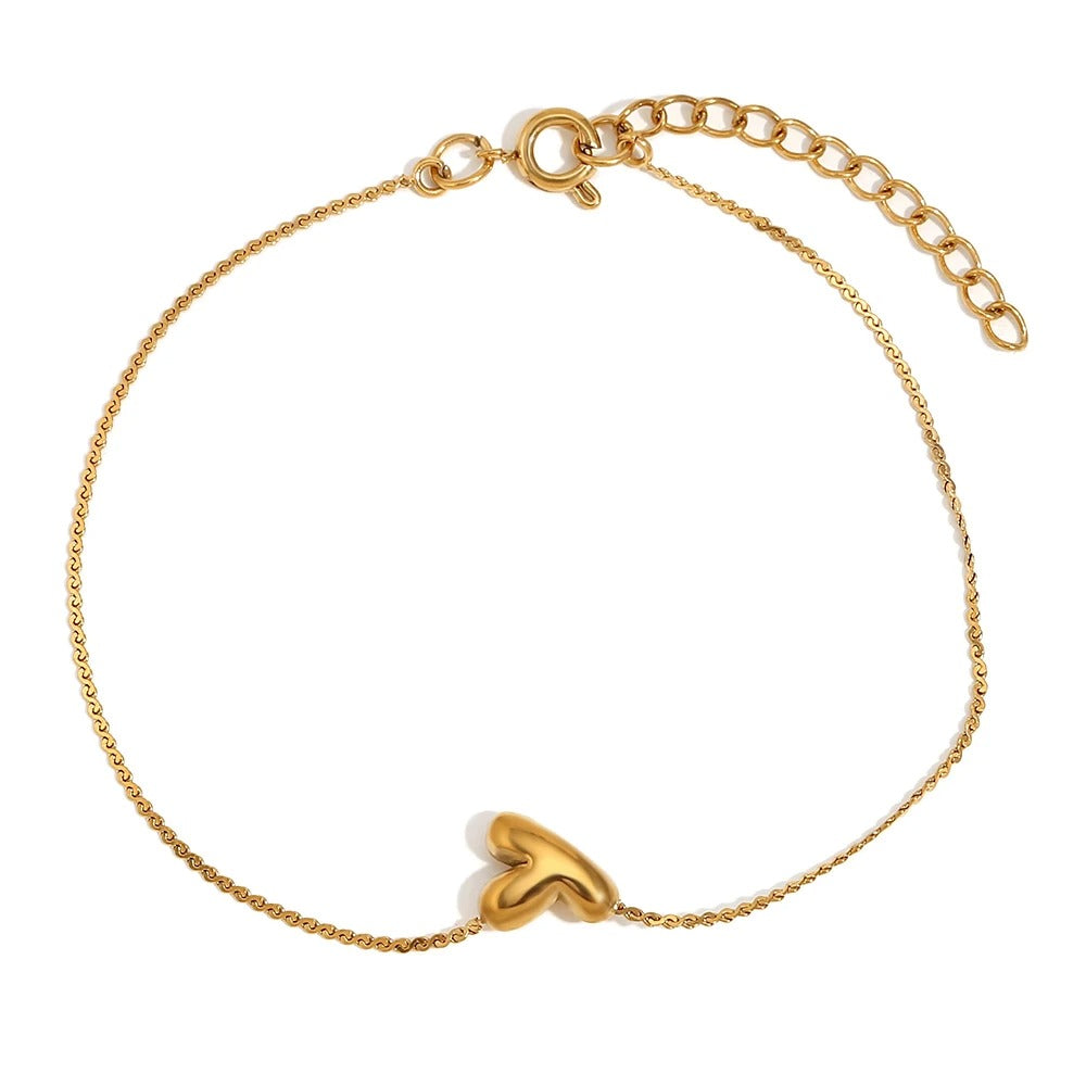 Dainty Personalized Letter Charm Bangle
