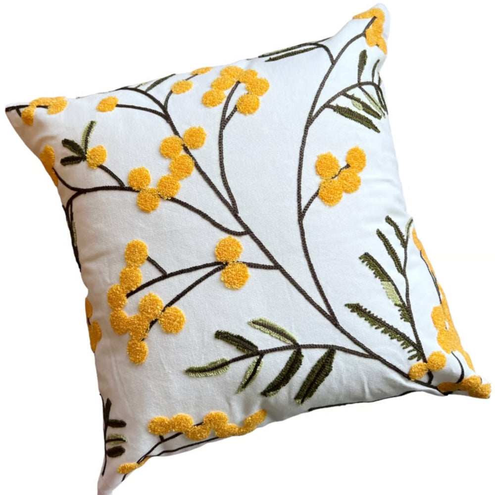 Bright Floral Pattern Decorative Pillow Cover