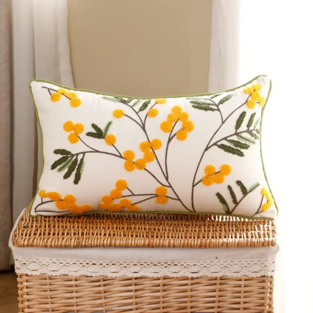 Bright Floral Pattern Decorative Pillow Cover