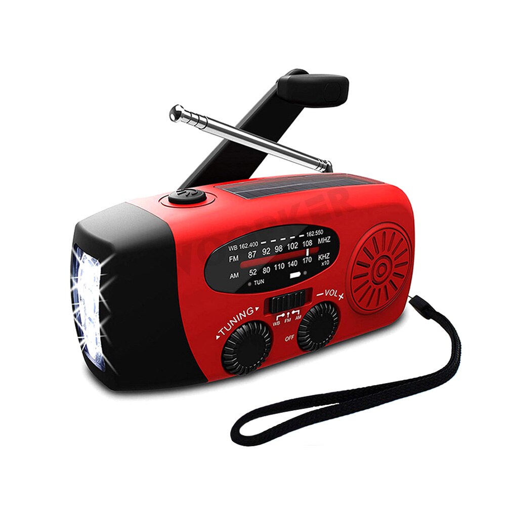 Compact Solar Powered Radio with Flashlight & Power Bank
