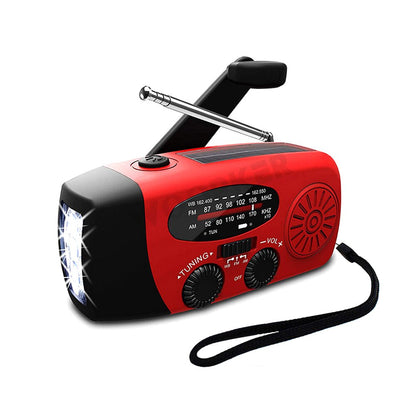 Compact Solar Powered Radio with Flashlight & Power Bank