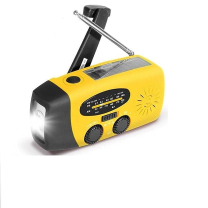 Compact Solar Powered Radio with Flashlight & Power Bank