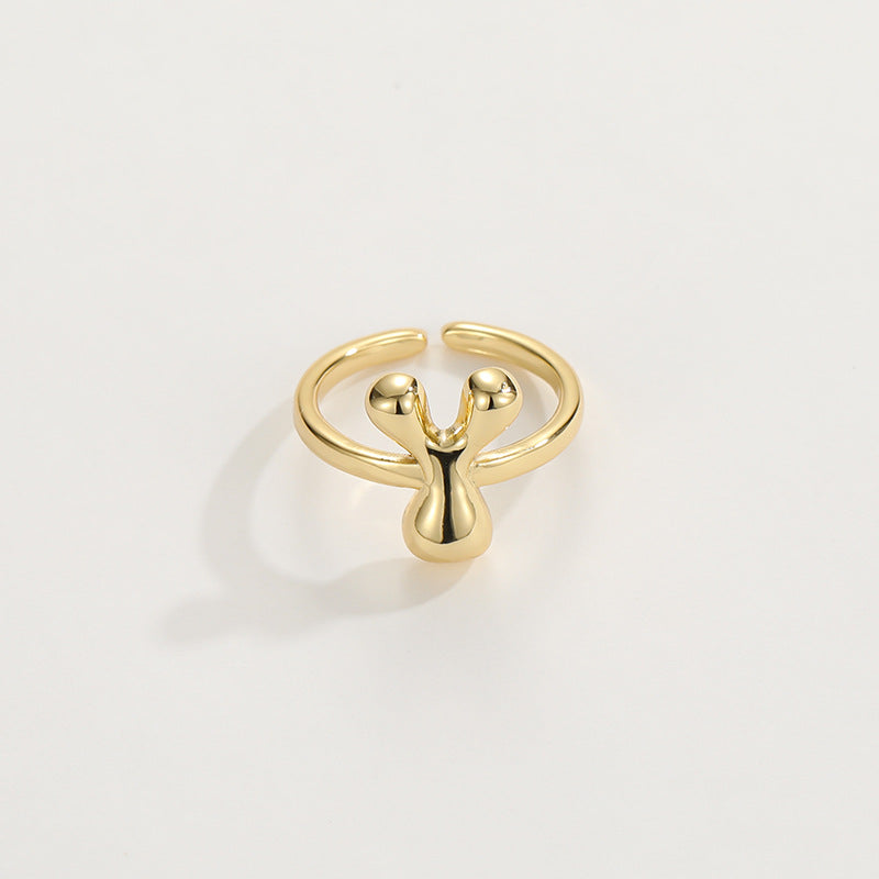 Stylish Monogram Letter Ring