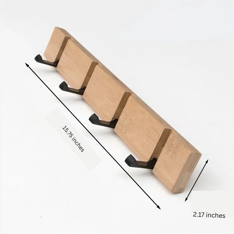 Space-Saving Wooden Coat Hook with Foldable Design