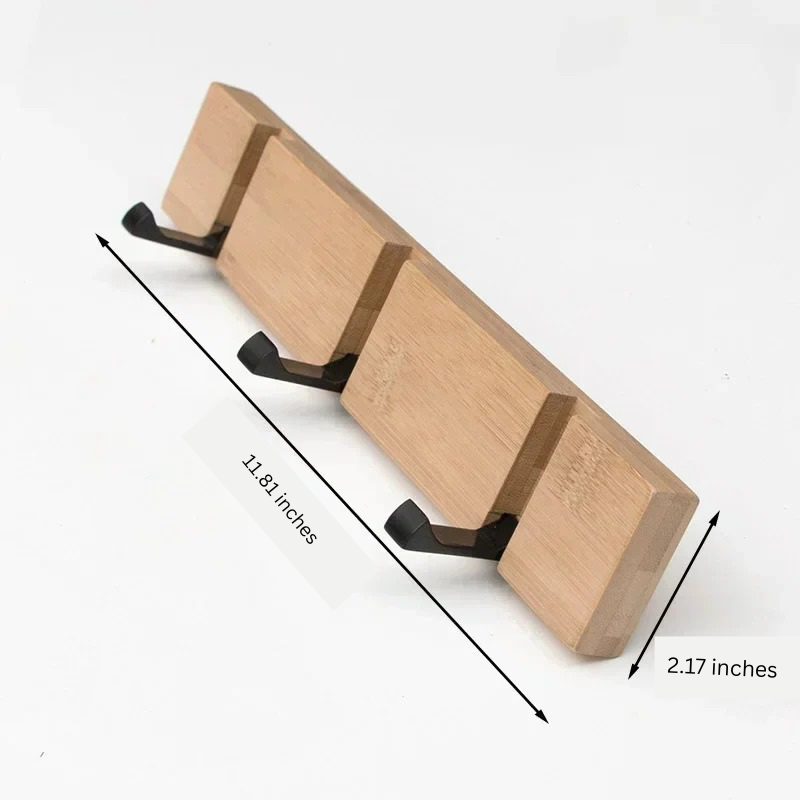 Space-Saving Wooden Coat Hook with Foldable Design