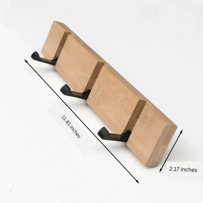 Space-Saving Wooden Coat Hook with Foldable Design