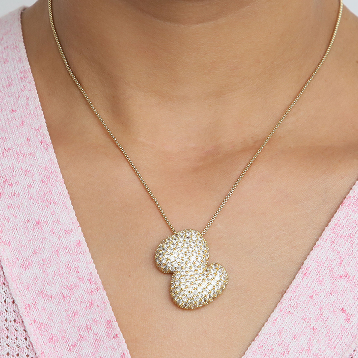 Sparkly Letter Diamond Pendent Necklace