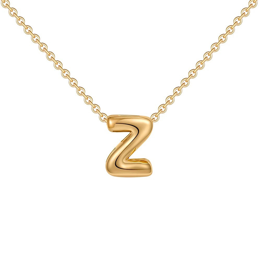Dainty Engraved Letter Pendant Necklace