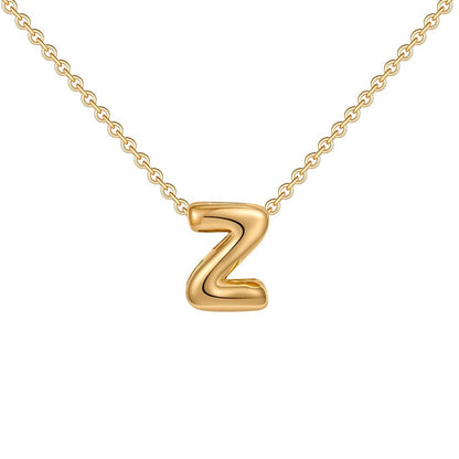 Dainty Engraved Letter Pendant Necklace