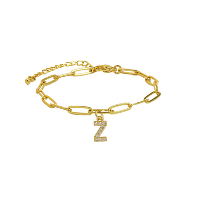 Dainty Monogram Paperclip Chain Bracelet