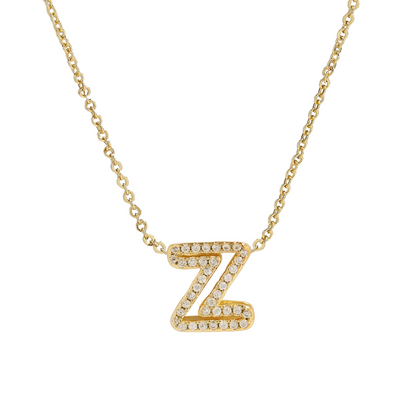 Shining Monogram Diamond Pendant Necklace