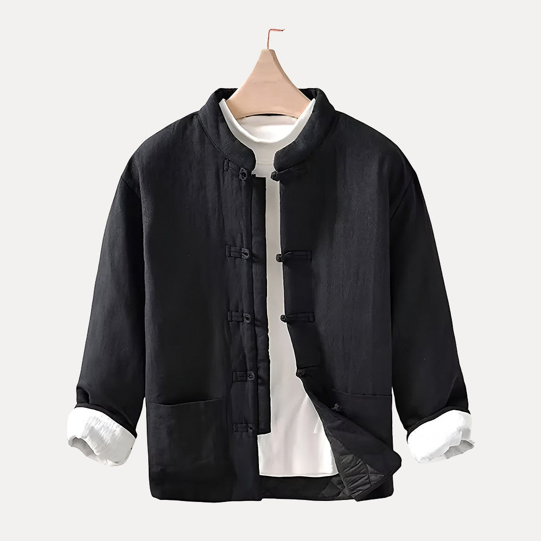 Cozy Casual Mens Padded Jacket - Classic Linen Blazer