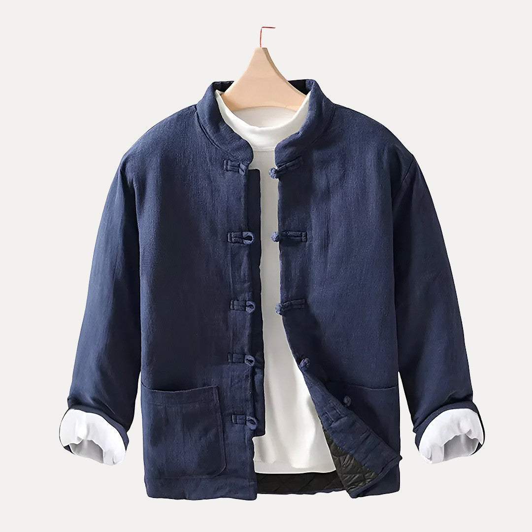 Cozy Casual Mens Padded Jacket - Classic Linen Blazer