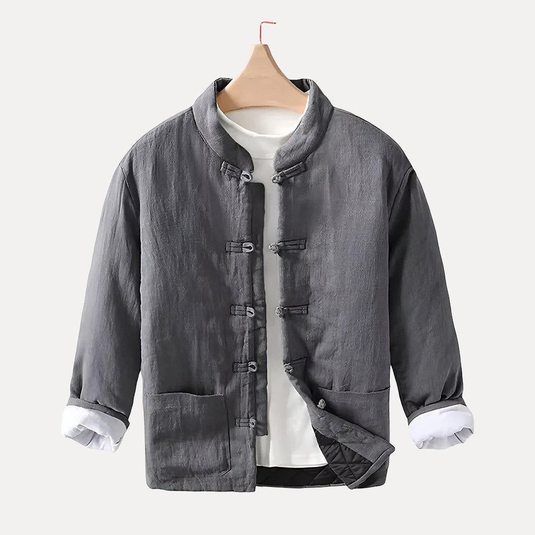 Cozy Casual Mens Padded Jacket - Classic Linen Blazer - Luxicro