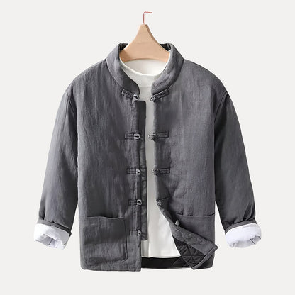 Cozy Casual Mens Padded Jacket - Classic Linen Blazer - Luxicro