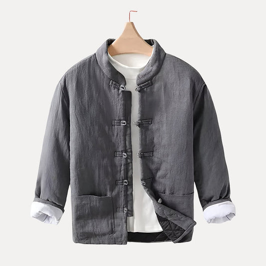 Cozy Casual Mens Padded Jacket - Classic Linen Blazer - Luxicro