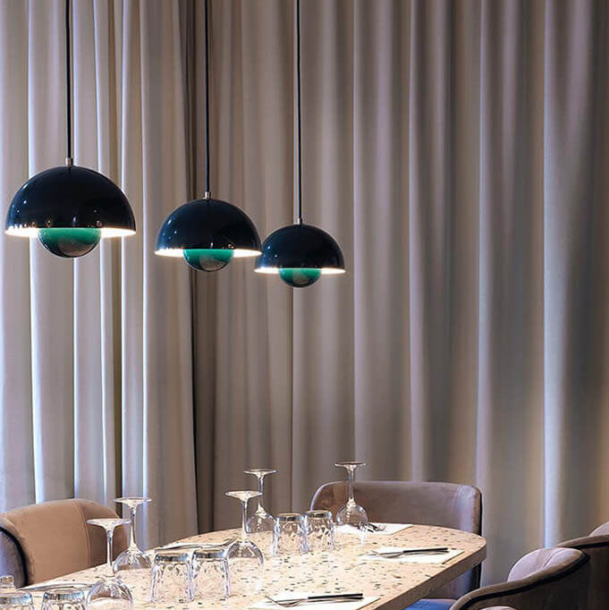 Stylish Glass Semi Globe Pendant Light