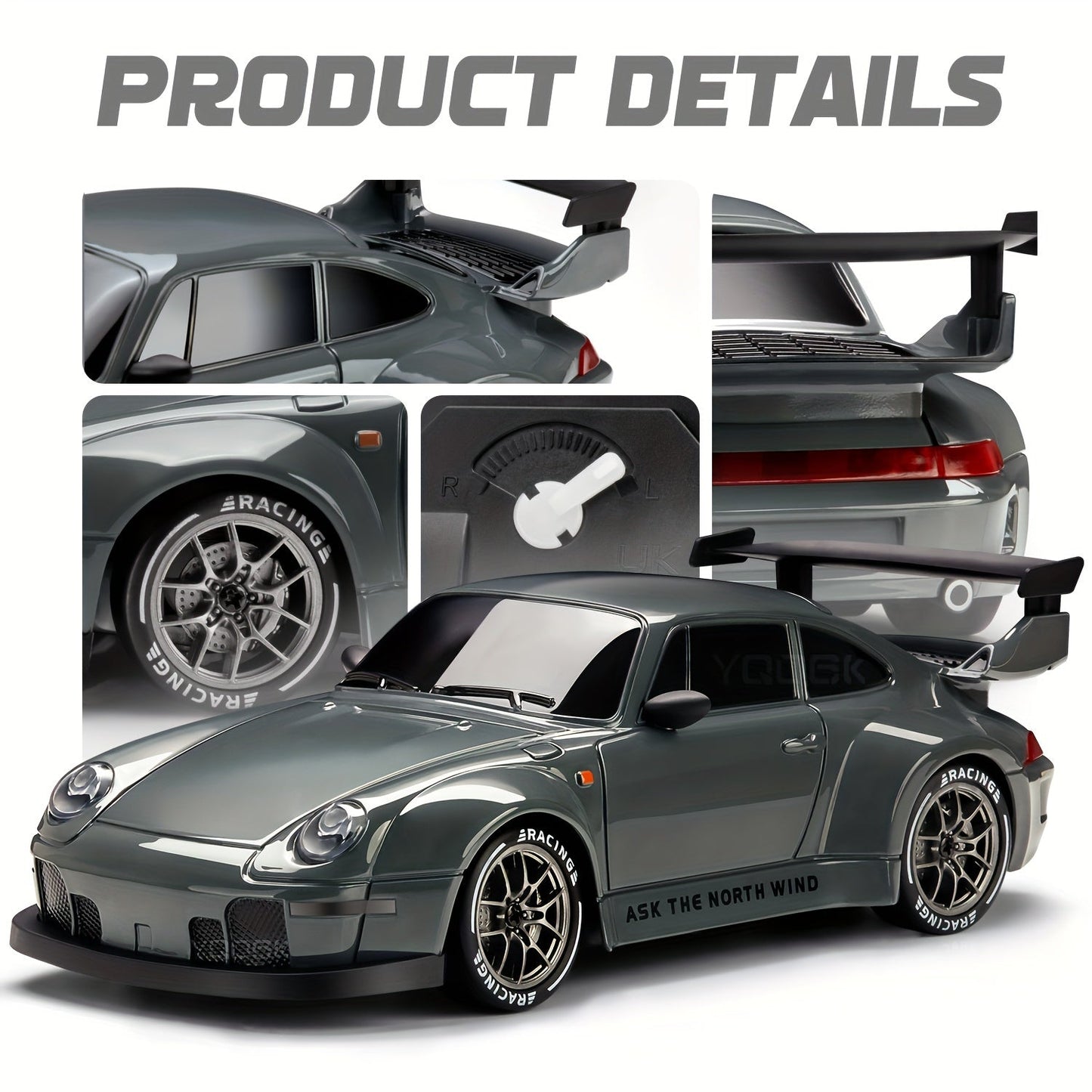 High Speed RC Drift Car with LED Lights - Rechargeable