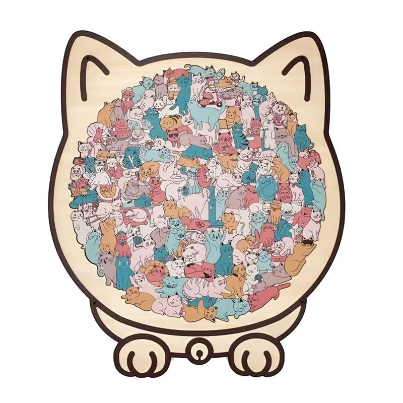 Difficult Wooden Cat Jigsaw Puzzle 135 Pieces