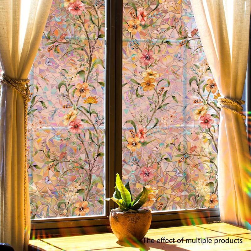 Colorful Floral Static Window Sticker