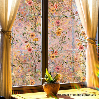 Colorful Floral Static Window Sticker